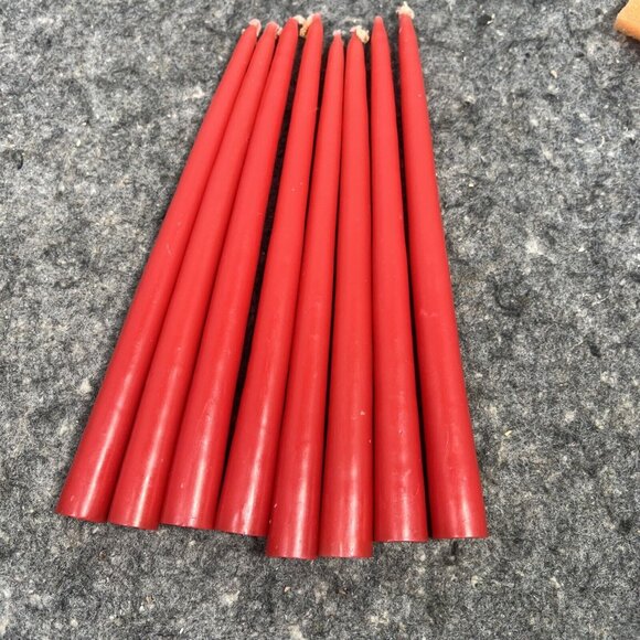Vintage Dansk Designs France Red 8" Taper Candles Set Of 8 Style 1818 - Picture 6 of 10
